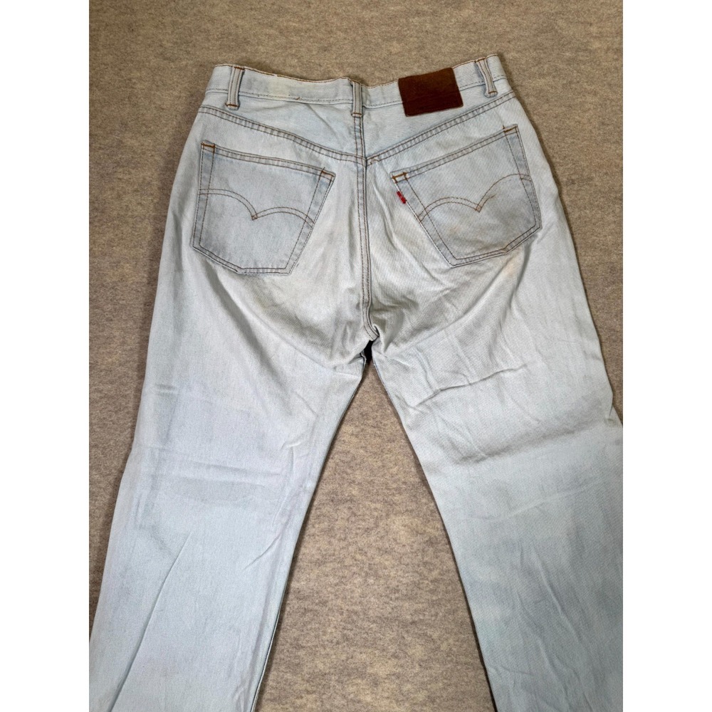 Levis 501 Jeans Mens 30x31 Blue Denim Logo Mid Rise Straight Leg Button Fly - Picture 7 of 16